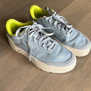 REEBOK Club C Double Geo Sneakers Shoes Platform Chunky Sole Baby Blue Size 8